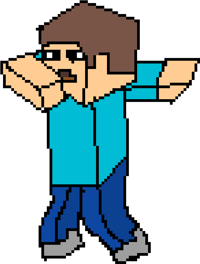 I Tried To Draw Minecraft Steve Dabbing - Mewtwo Clipart (1125x900), Png Download