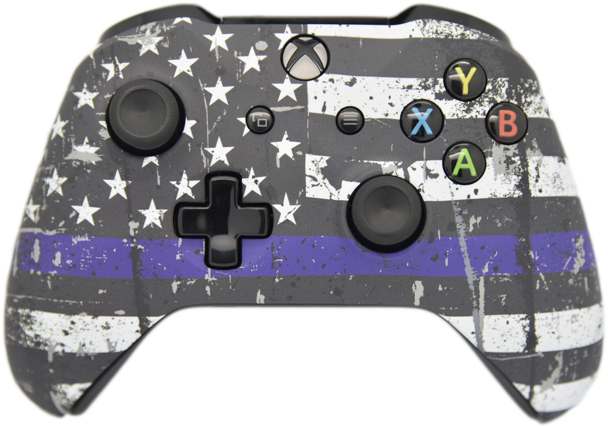 Blue Line Xbox One S Controller - Custom Xbox Controller Clipart (1280x853), Png Download