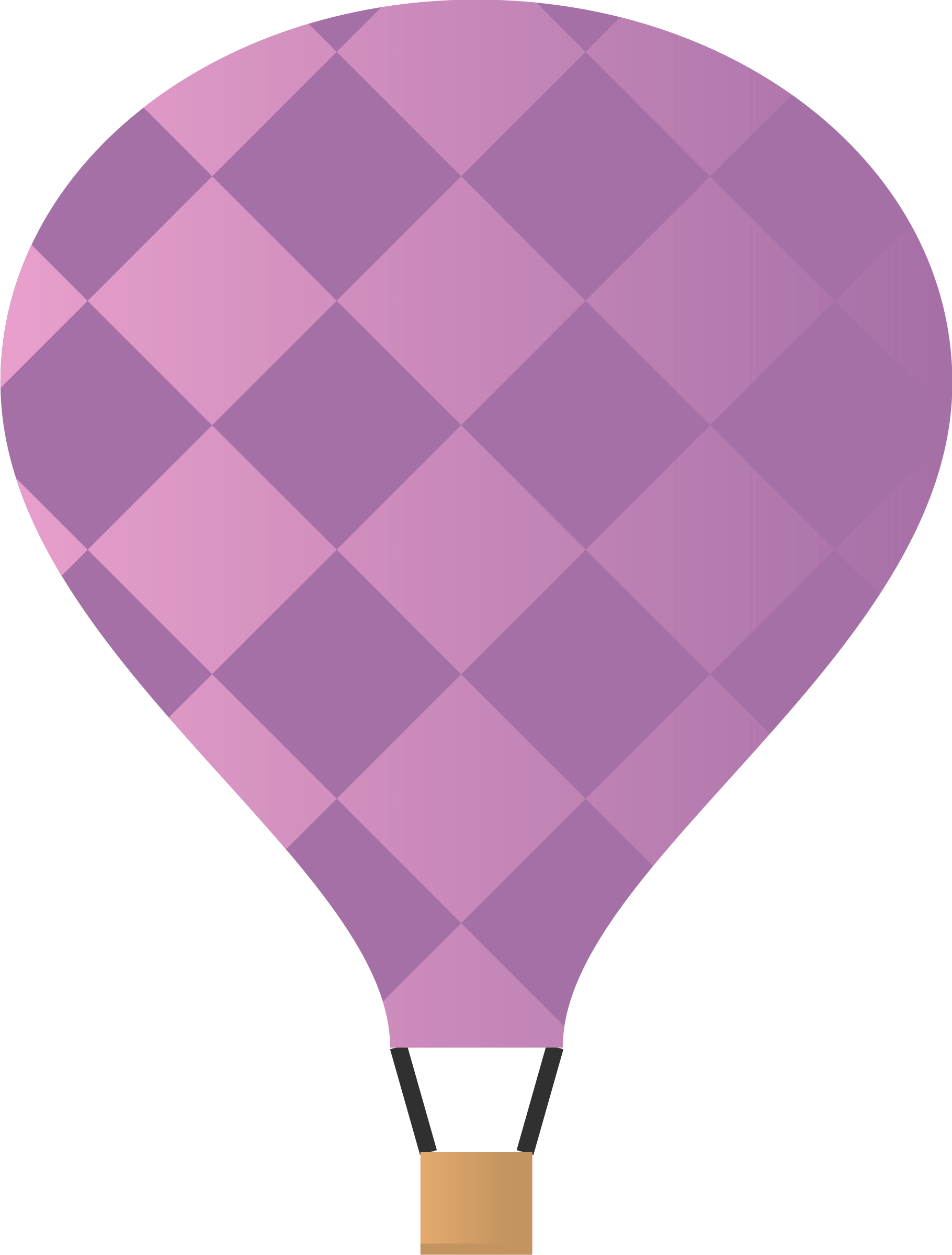 Hot Air Balloon - Hot Air Balloon Clipart Purple - Png Download (1820x2400), Png Download