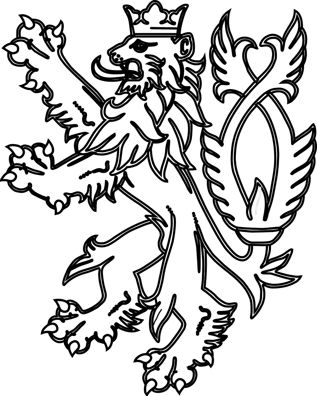 Lion Crown Heraldic Animal - English Lion Clipart (1027x1280), Png Download