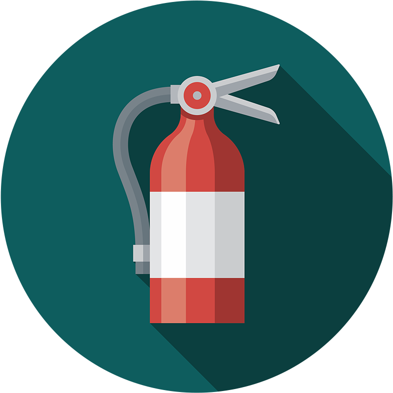 Fire Extinguisher Icon - Flat Design Clipart (795x794), Png Download