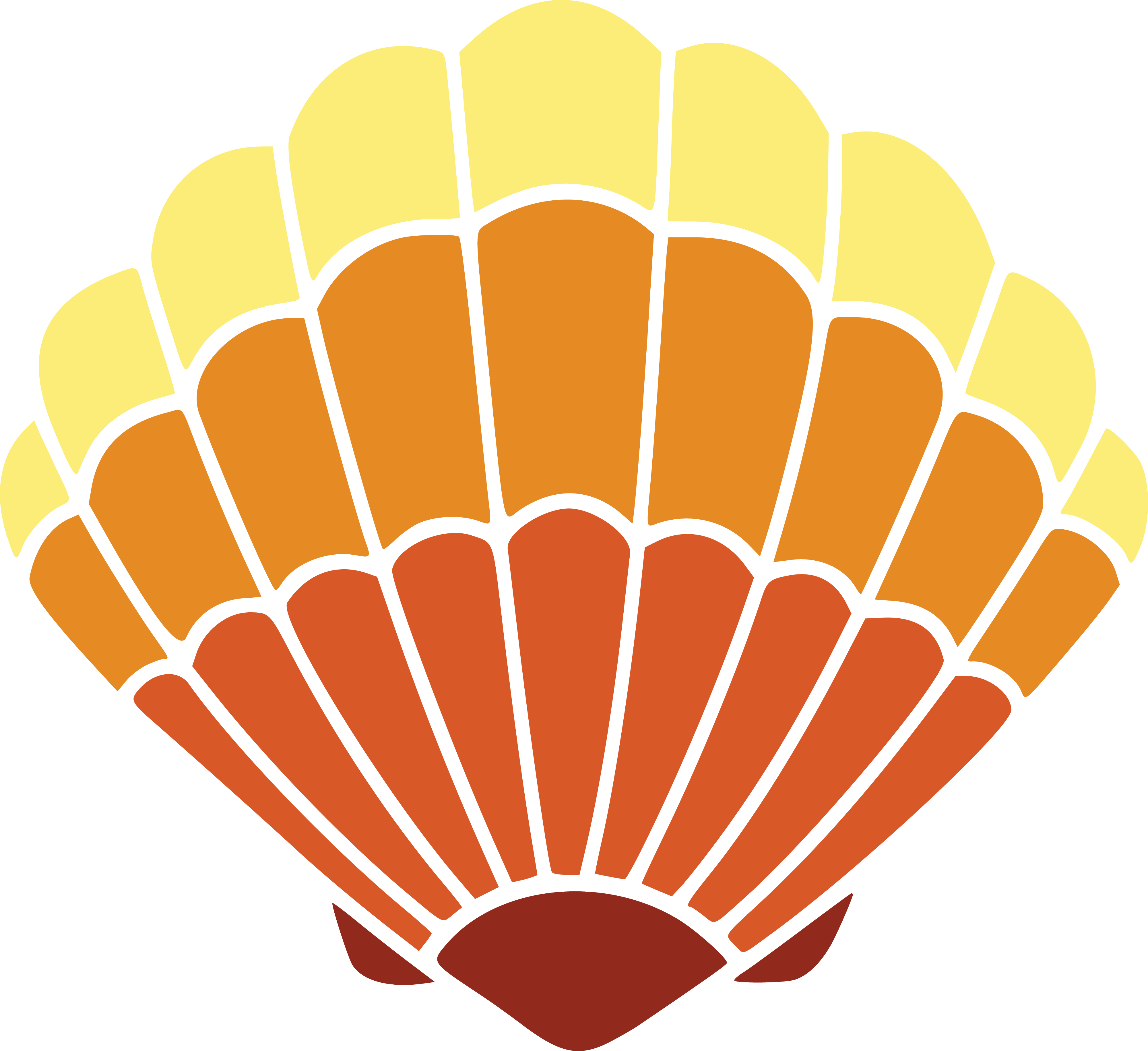 Free Clipart Of A Scallop Sea Shell - Mermaid Sea Shells Clip Art - Png Download (4000x3661), Png Download