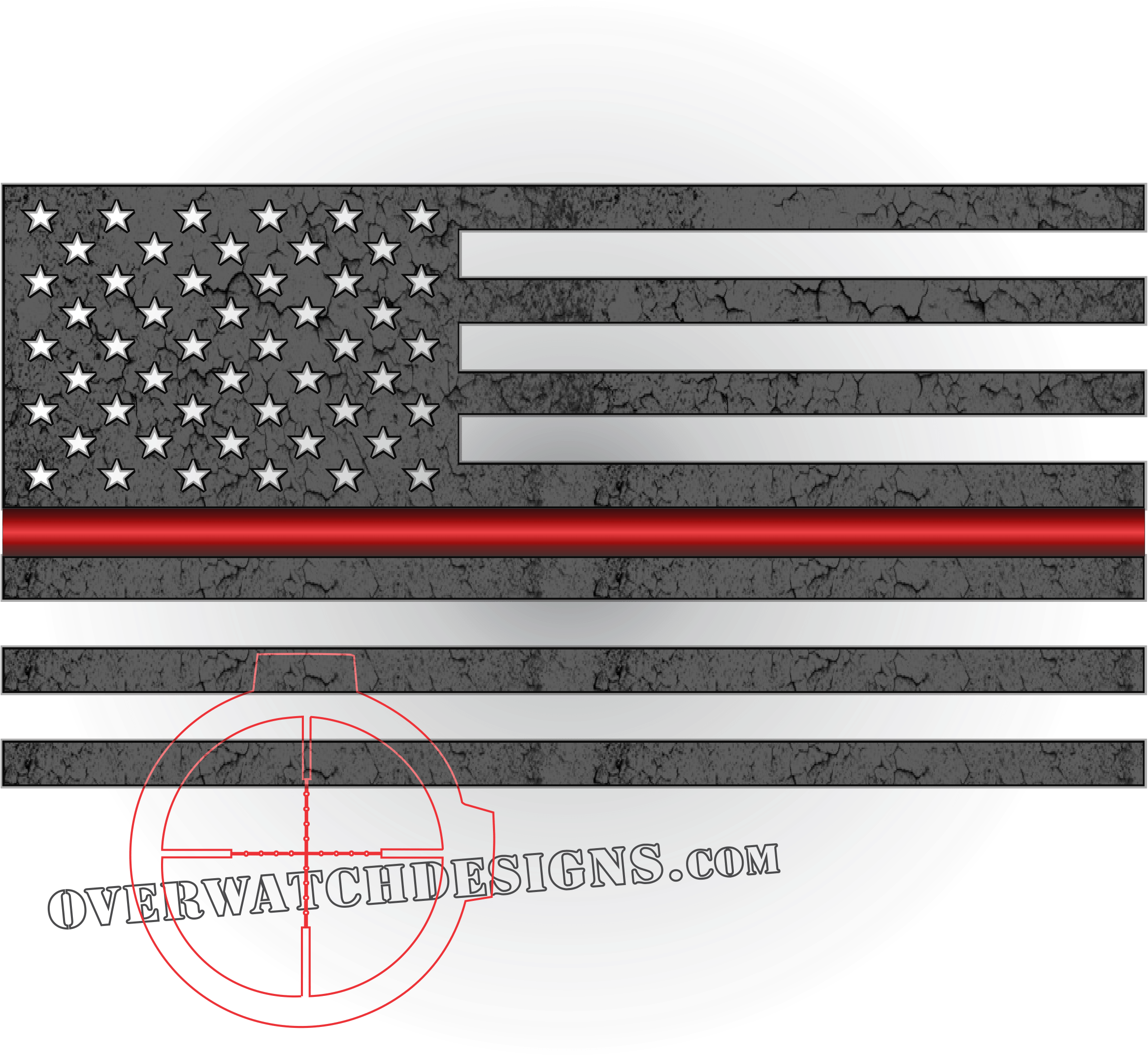 Thin Red Line Subdued Flag - Military Thin Line Flags Clipart (2401x2393), Png Download