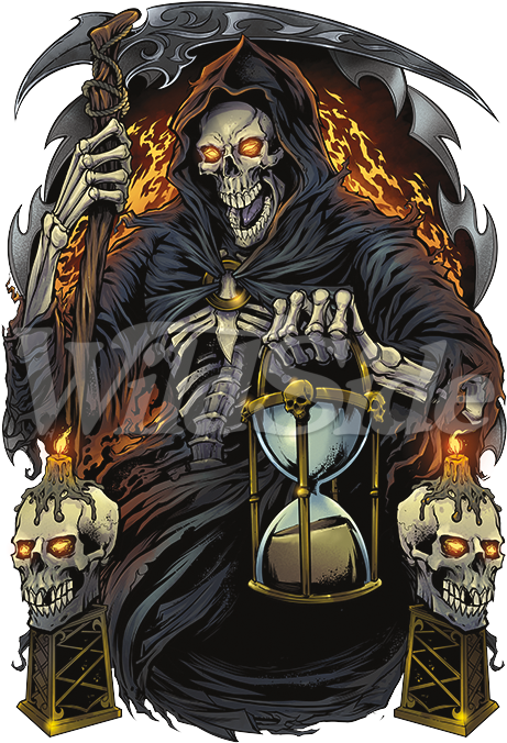 Grim Reaper With Hour Glass - Grim Reaper With Hourglass Clipart (675x675), Png Download