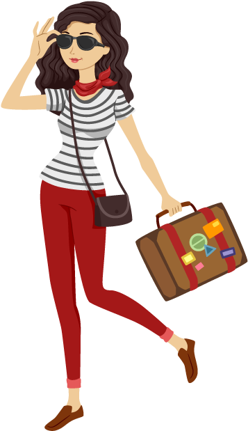 Hi, My Name Is Diana Mitrevski-ross And Welcome To - Girl With A Luggage In Cartoon Clipart (480x640), Png Download