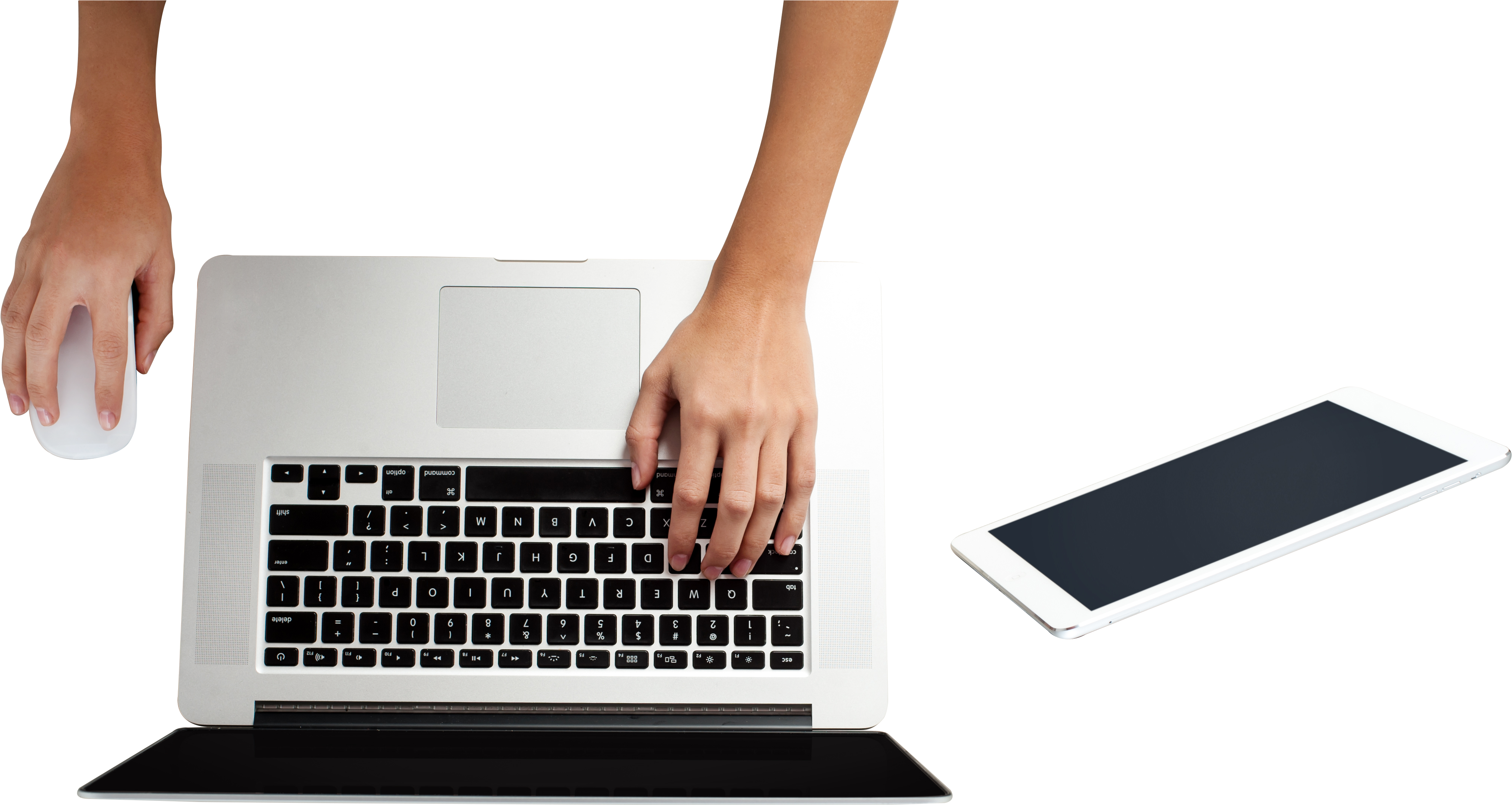 Laptop Free Commercial Use Png Image - Hand Using Laptop Png Clipart (4109x2735), Png Download