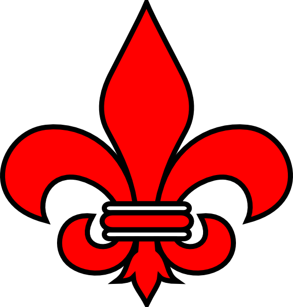 Fleur De Lis Red And Black Clipart (570x598), Png Download