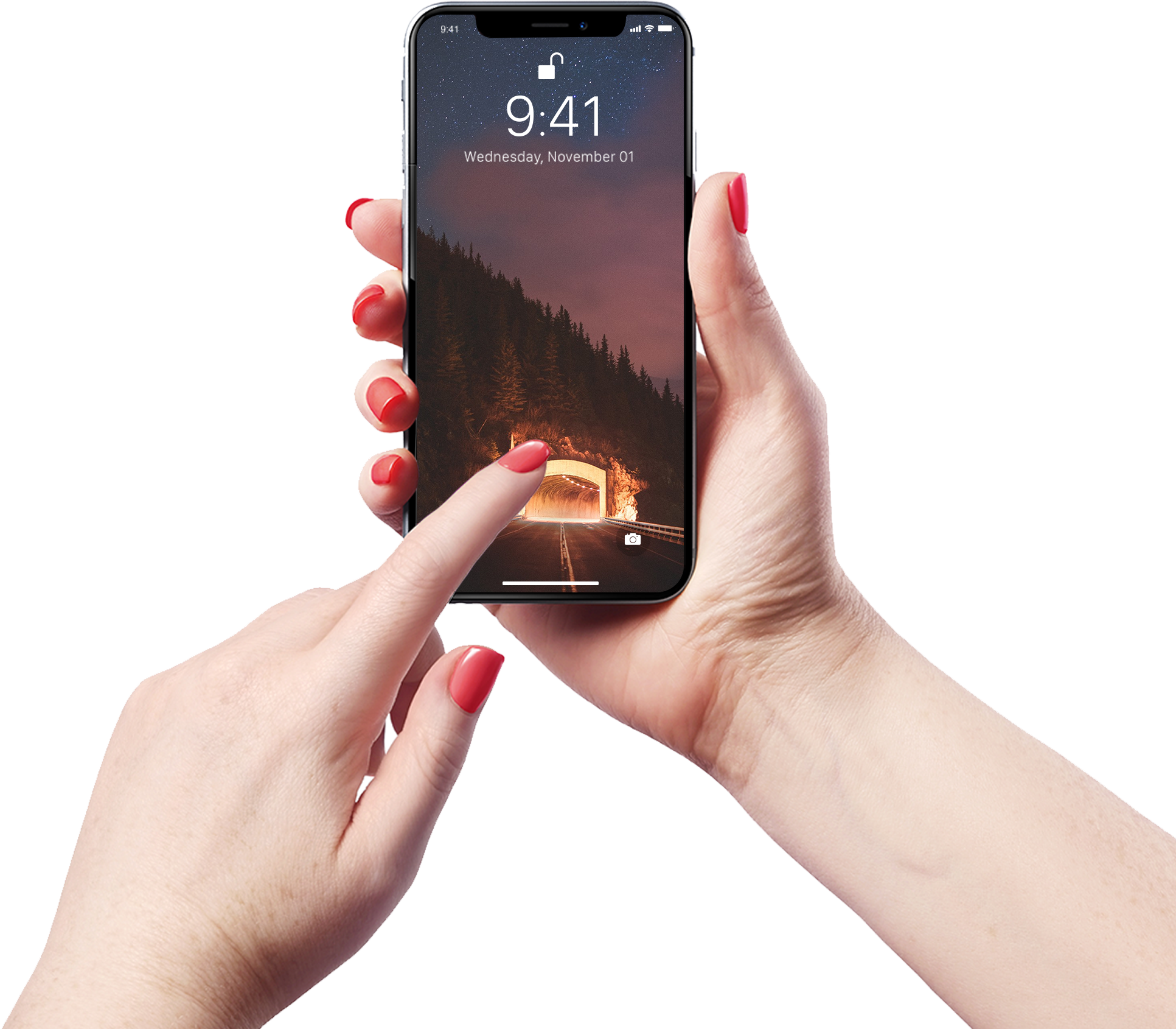 Download - Iphone X Mockup With Hand Premium Clipart (2048x2048), Png Download