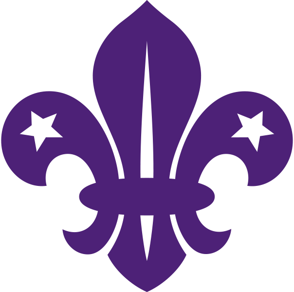 Fleur De Lis Purple Rgb 77 33 - Scout Logo Clipart (604x600), Png Download