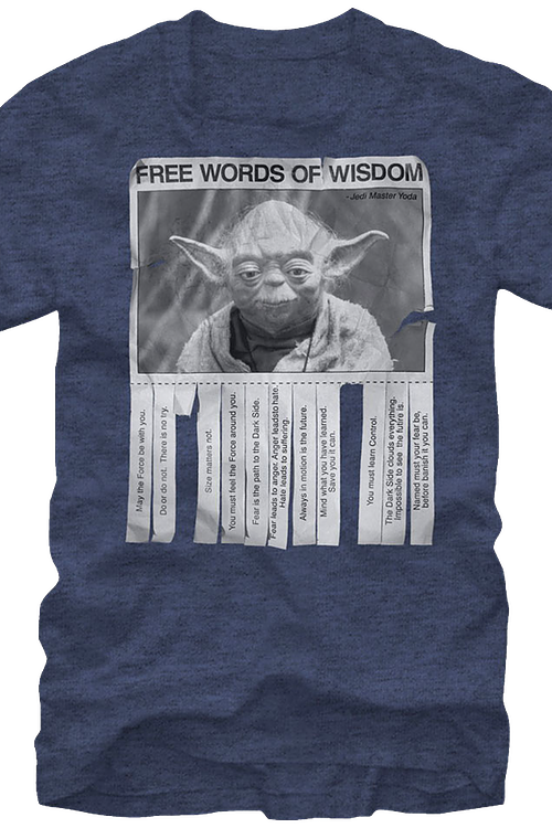 Yoda Words Of Wisdom Shirt Clipart (500x750), Png Download