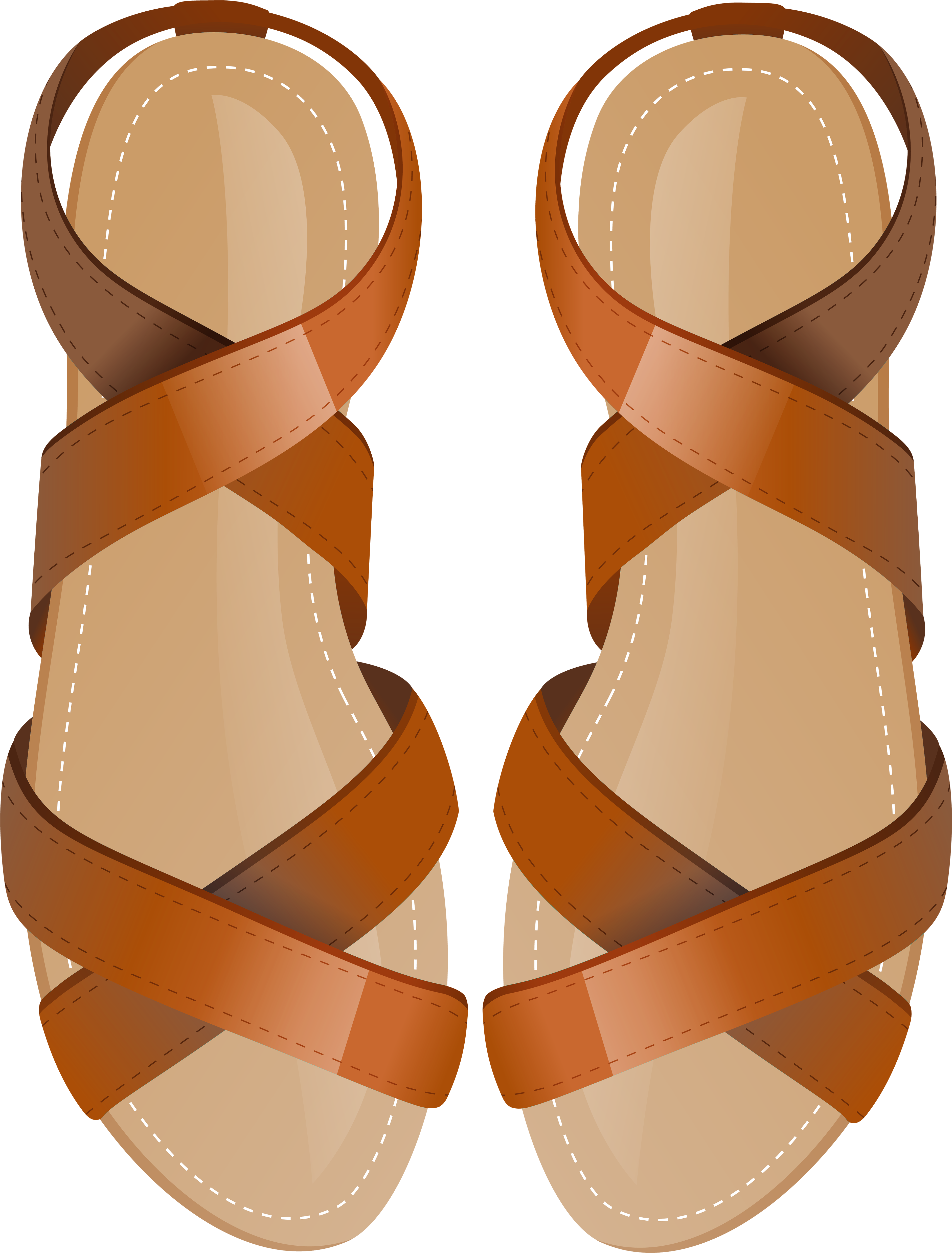 Brown Sandals Png Clip Art - Fisherman Sandal Transparent Png (3801x5000), Png Download