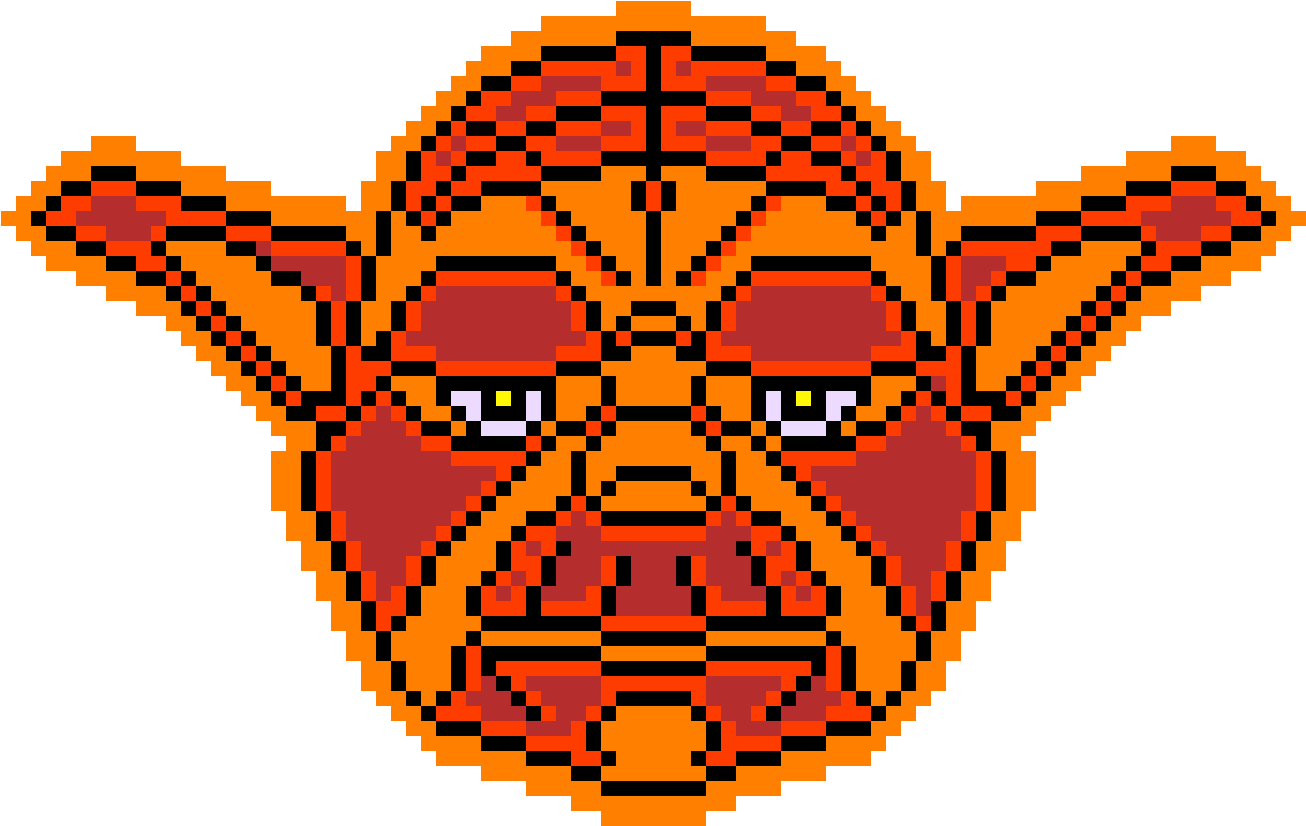 Darth Yoda - Pixel Art Circle Clipart (1500x1035), Png Download