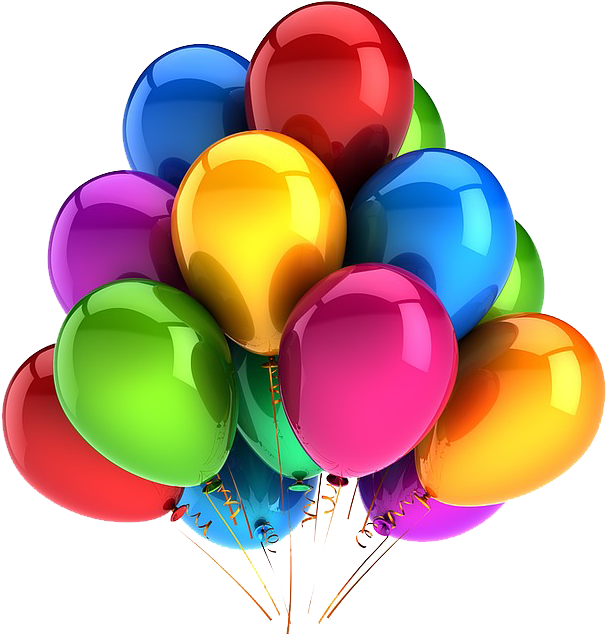 Party Balloons Png - Birthday Wishes With Balloons Clipart (615x640), Png Download
