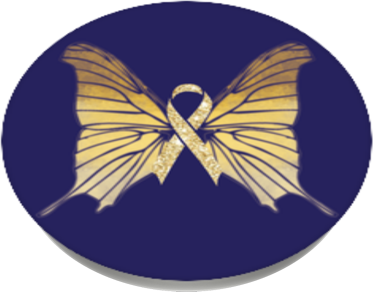 Gold Ribbon Butterfly, Popsockets - Emblem Clipart (989x1000), Png Download