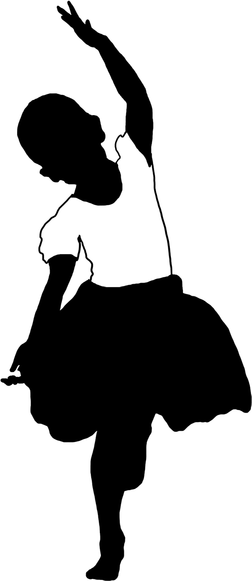 Beautiful Silhouettes Of Children - Child Dancing Clipart Black And White - Png Download (556x1181), Png Download