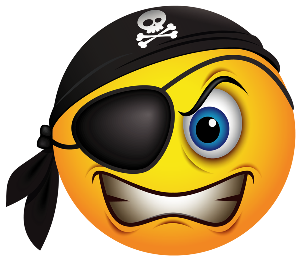 Emoticon Piracy Smiley Pirate Emoji Hd Image Free Png - Pirate Smiley Png Clipart (1024x1024), Png Download