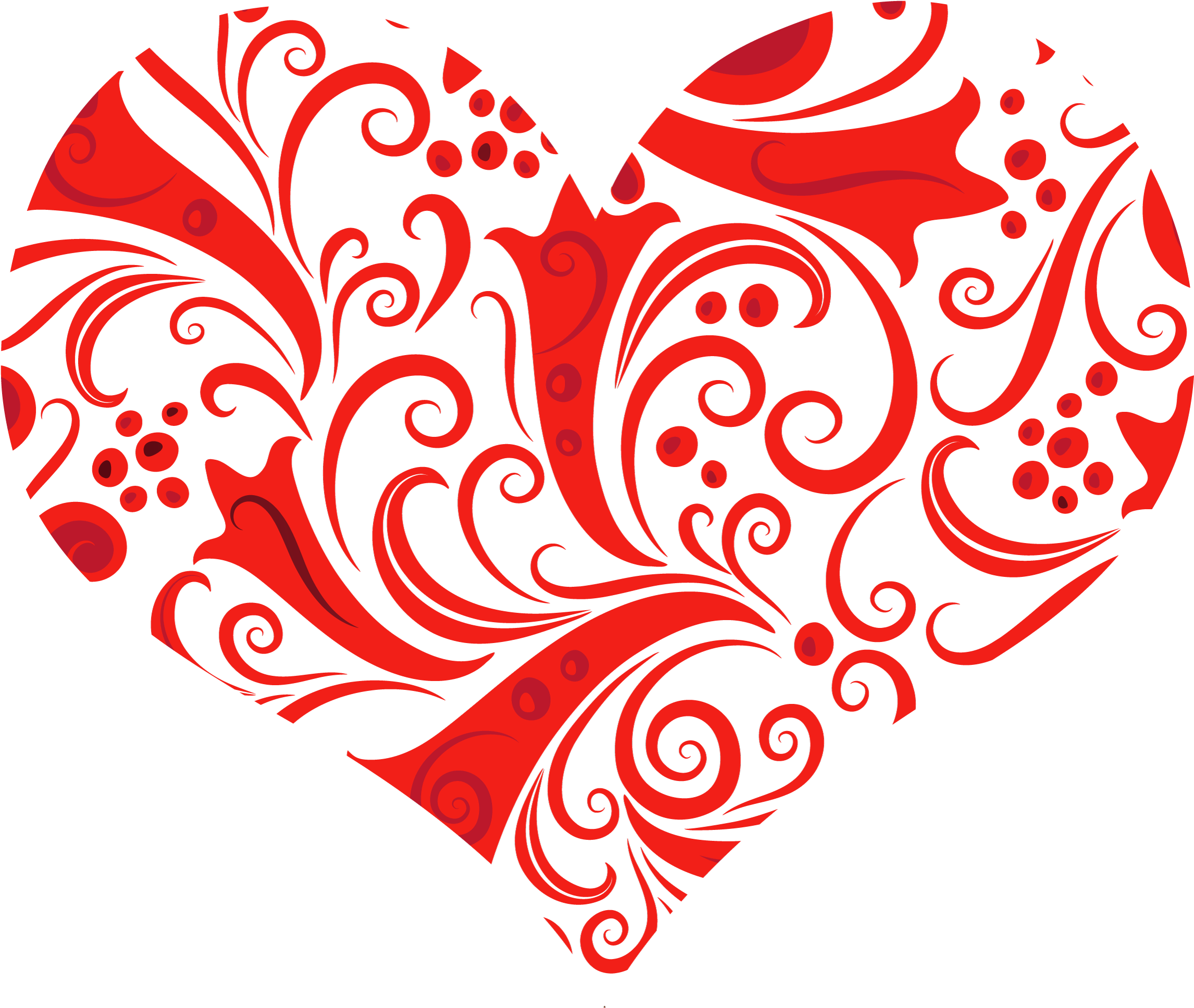 Transparent Heart Ornament Png Clipart - Heart Ornament Png (2466x2036), Png Download