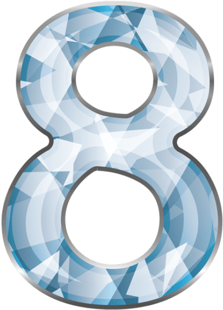 Free Png Download Crystal Number Eight Clipart Png - Number Eight Clipart Transparent Png (480x643), Png Download