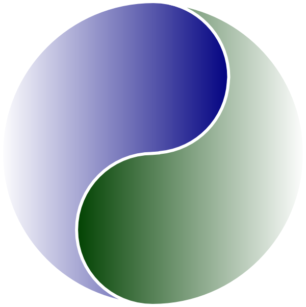 Extra Large Of Yin Yang Blue & Green Svg Clip Arts - Png Download (600x601), Png Download