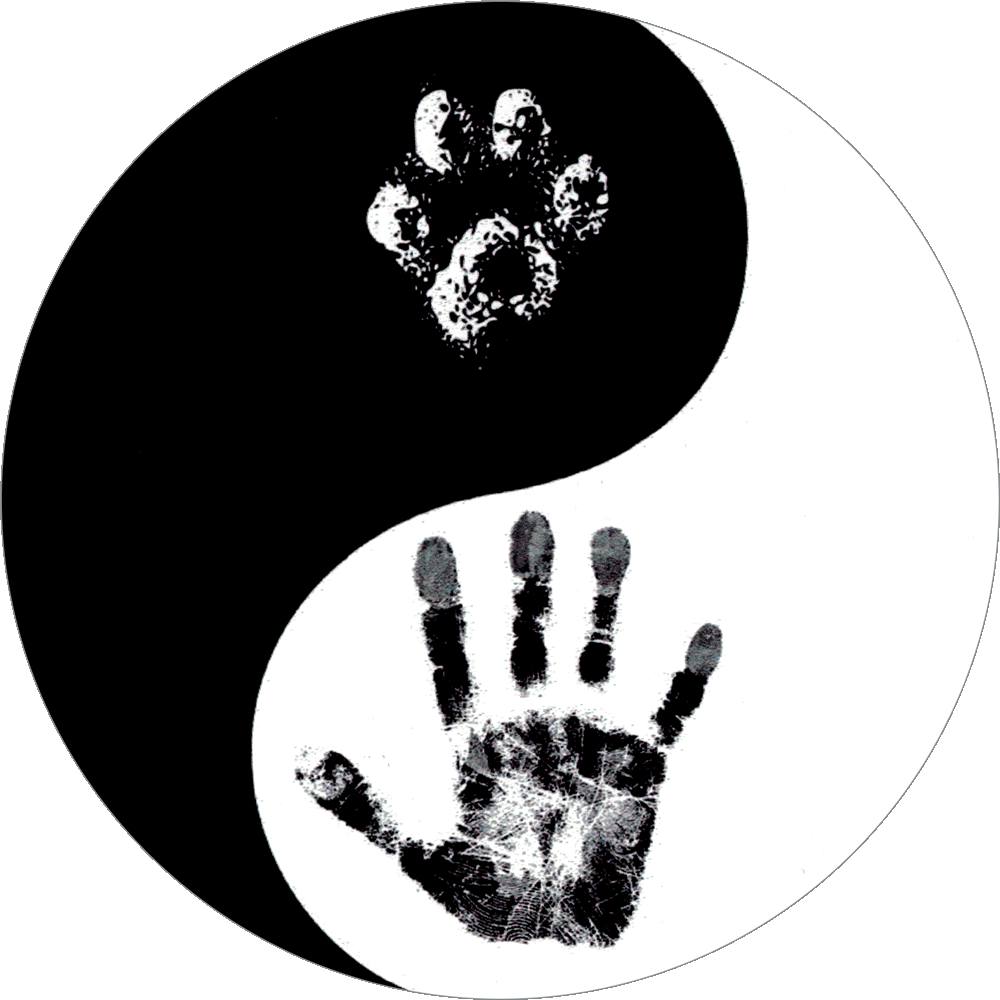 Hand Paw Yin Yang - Hand And Paw Yin Yang Clipart (1000x1000), Png Download