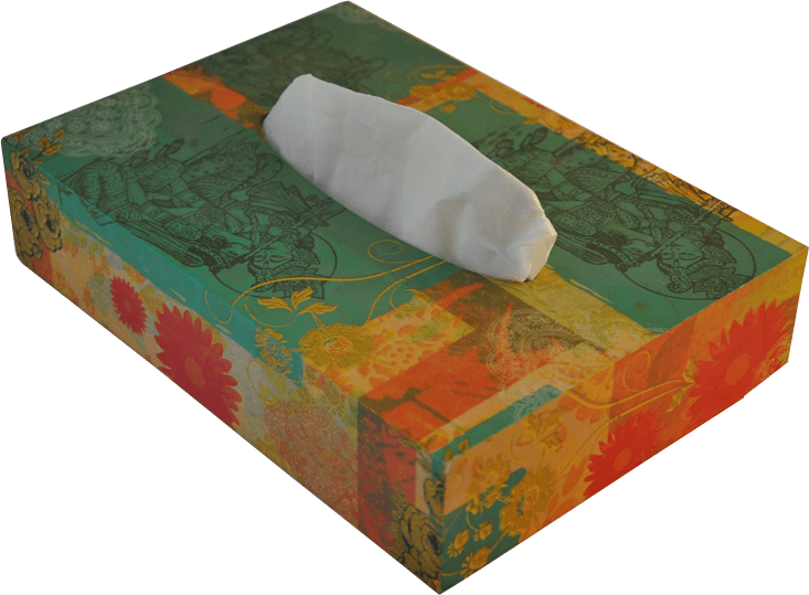 Lord Krishna Radha Wooden Tissue Box - Box Clipart (733x539), Png Download