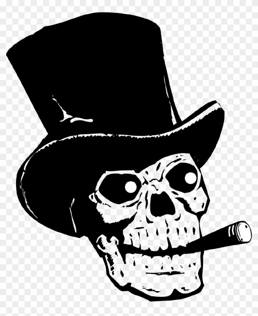 Transparent Skull Cliparts - Tete De Mort Avec Chapeau - Png Download