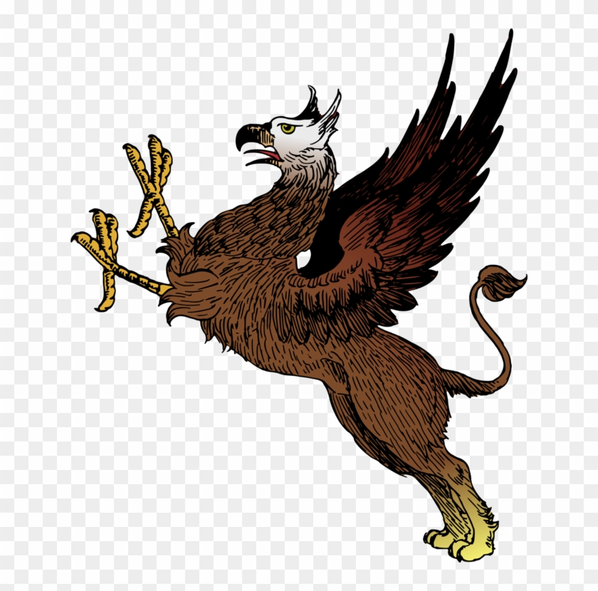 Griffin Silhouette Lion Drawing Dragon - Mythological Creatures Silhouette Png Clipart