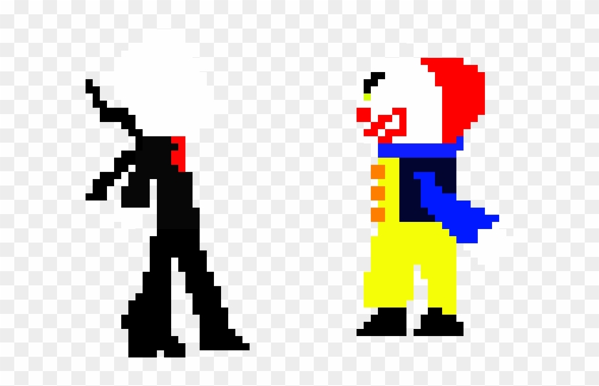 Slenderman Vs Tim Curry Pennywise - Graphic Design Clipart