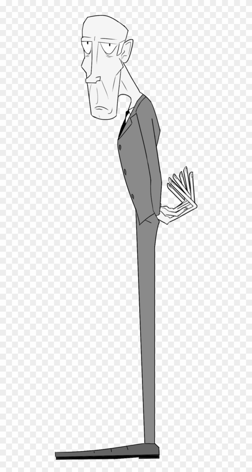 Slender Man Clipart Tall Skinny Man - Tall Skinny Man Cartoon - Png Download