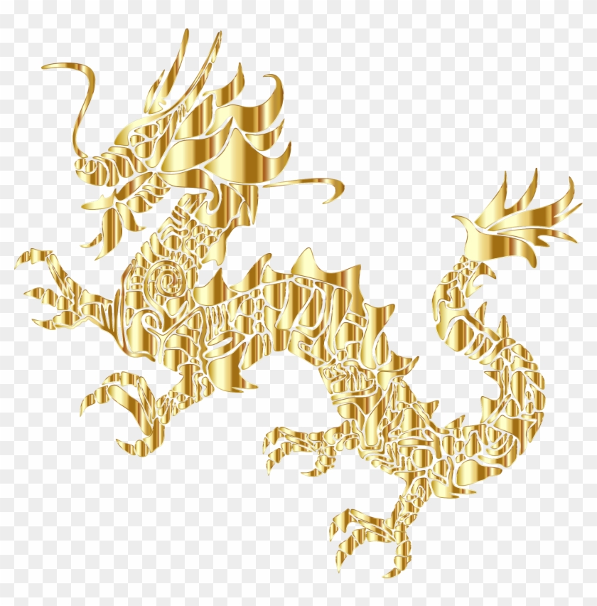 Chinese Dragon Tattoo Clip Art Drawing Silhouette - Chinese Art Dragon No Background - Png Download