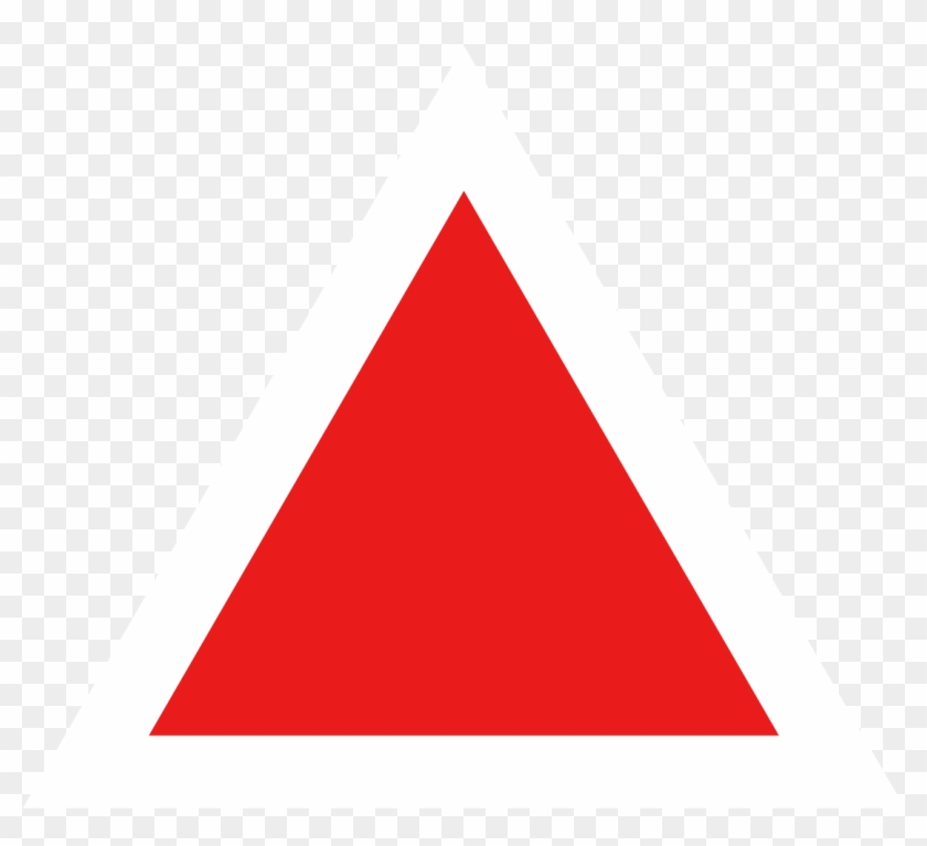 Red Triangle With Thick White Border - Red Triangle Transparent Background Clipart