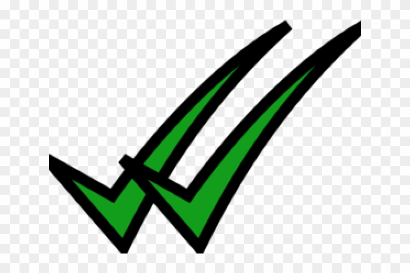 Green Tick Clipart Double - Png Download