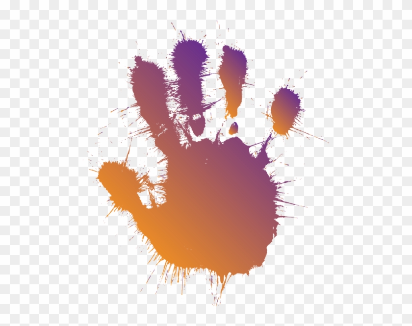Splash Hand With Color Splatter Vector, Hand, Shape, - Mano Splash Png Clipart #1