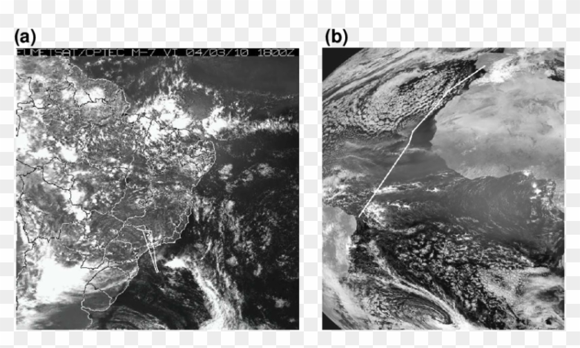 Meteosat-8 Vis Images With Dial Flight Paths Indicated - Monochrome Clipart #2071
