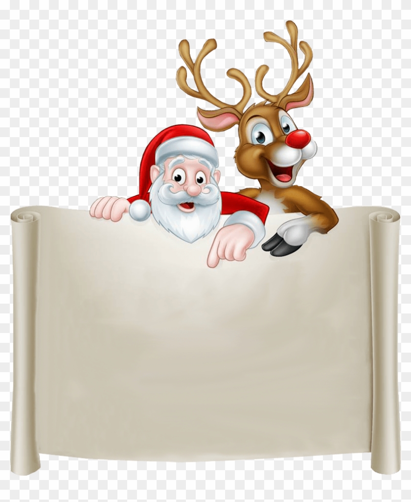 Free Png Images - Santa Claus Reindeer Cartoon Clipart