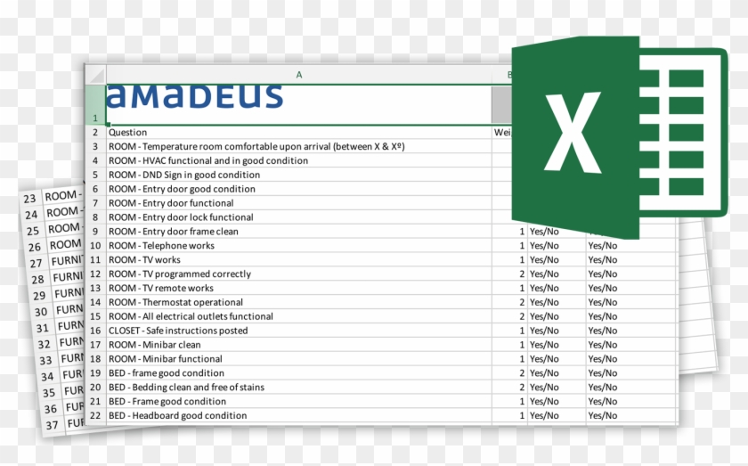 Housekeeping Checklist - Microsoft Excel Clipart