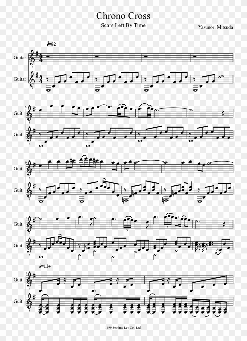 Chrono Cross Scars Of Time Musescore - Sheet Music Clipart