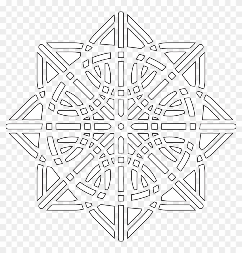 Flower Tikigiki Abstract Element 54 Black White Line - Coloring Book Clipart #3022