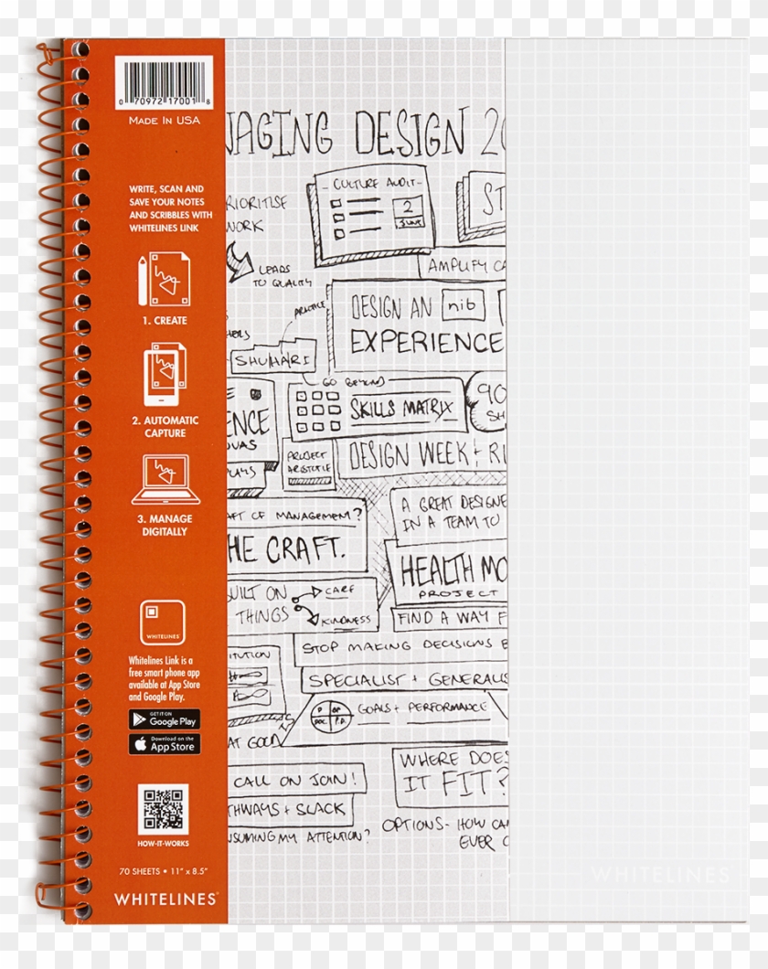 Whitelines - Roaring Spring Grey Whitelines Wirebound Graph Notebook Clipart