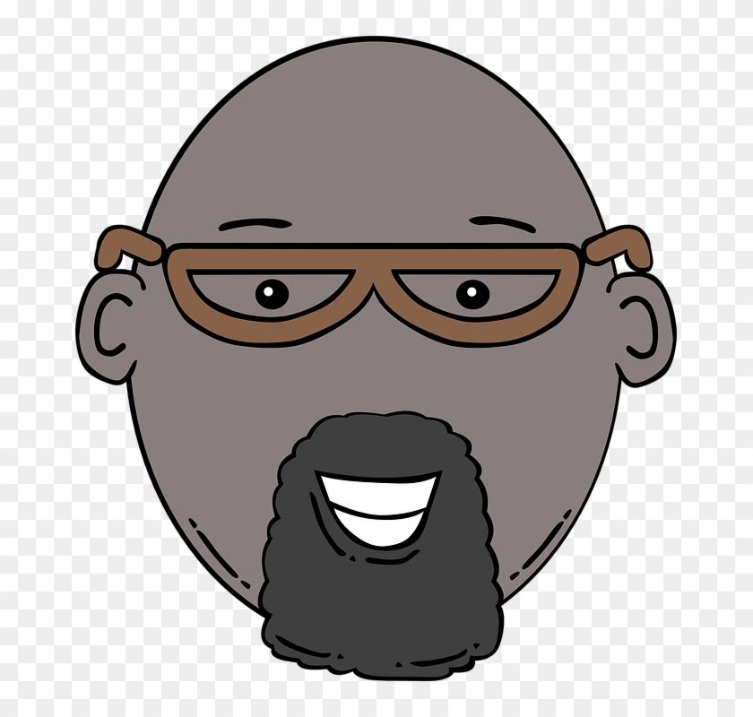 Goatee, African American, Man, Face, Beard, Fashion - Man Face Cartoon Clipart #3197