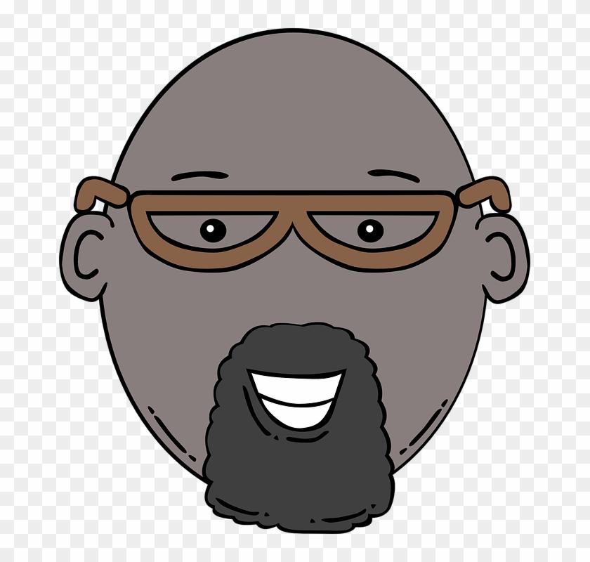Goatee, African American, Man, Face, Beard, Fashion - Man Face Cartoon Clipart