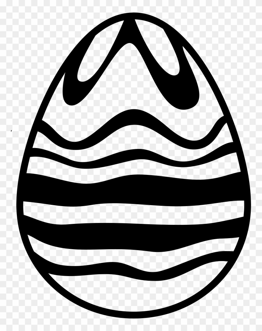 Easter Egg Of White And Black Chocolate Lines Design - Easter Eggs Black Png Clipart