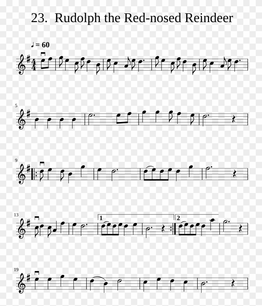 Rudolph The Red-nosed Reindeer - Rudolph The Red Nosed Reindeer Violin Sheet Music Free Clipart