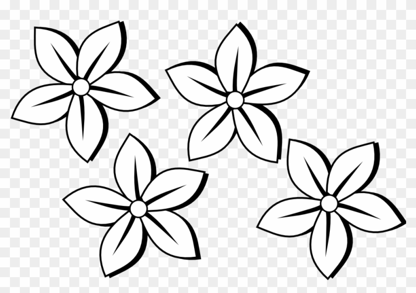 White Rose Clipart Cartoon - Flower Clipart Black And White - Png Download