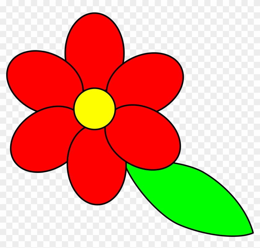 Big Image - Flower With Leaf Clipart - Png Download