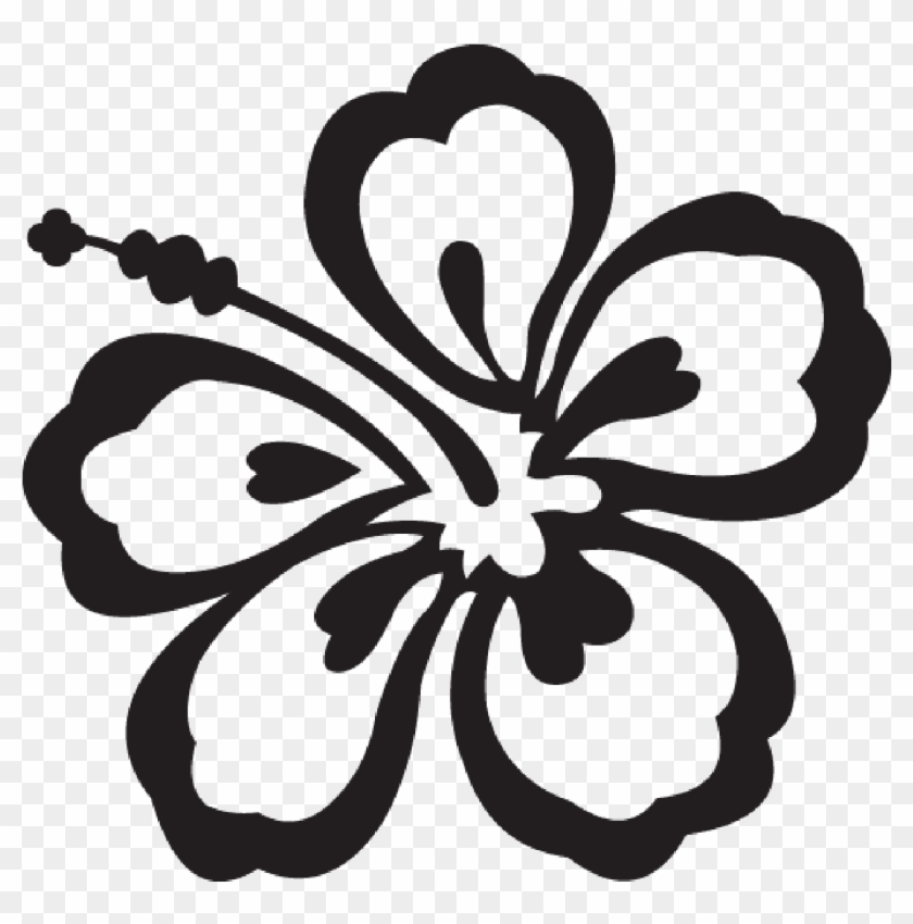 Black And White Hawaiian Flowers Svgs Clip Art - Hawaii Flower Clip Art - Png Download #3957