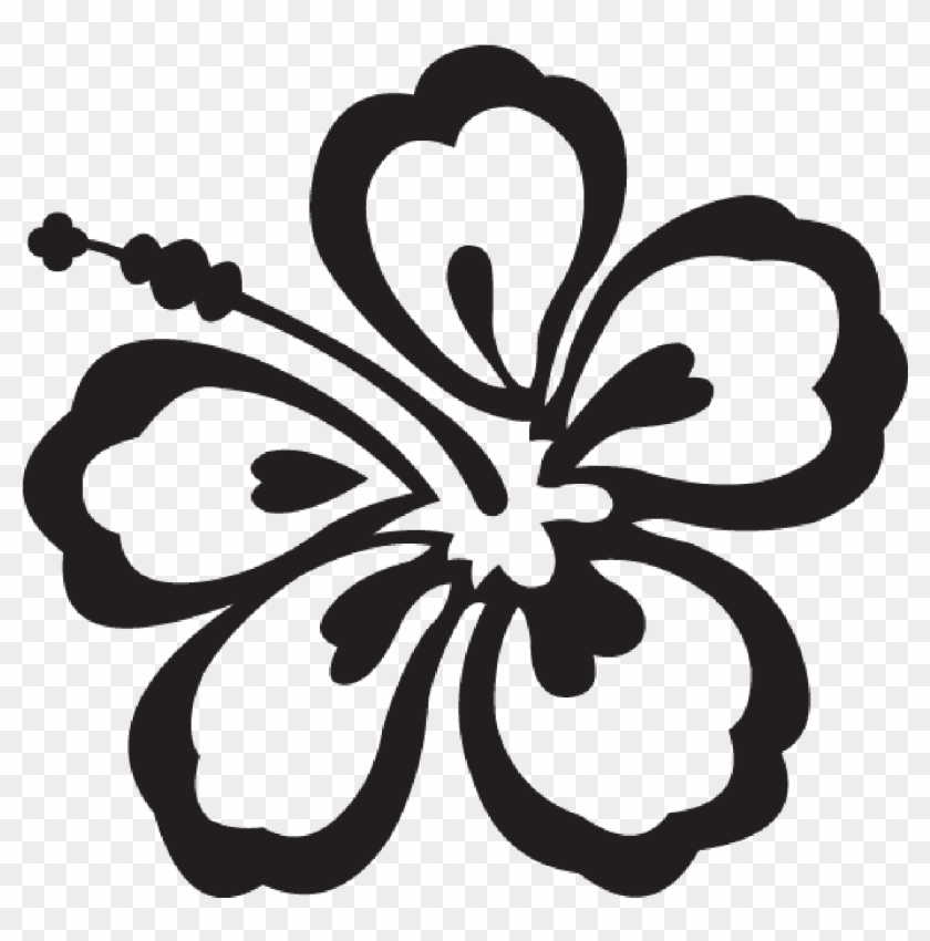 Black And White Hawaiian Flowers Svgs Clip Art - Hawaii Flower Clip Art - Png Download