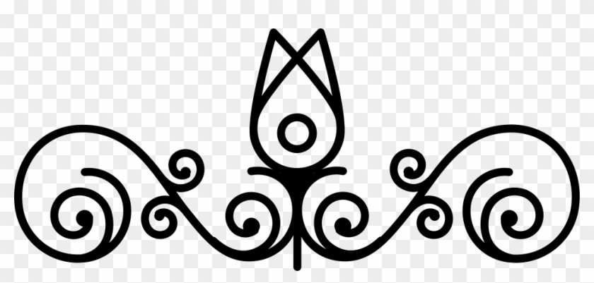 Flower Bud Outline And Vines Design Comments - Curl Design Transparent Clipart #3979