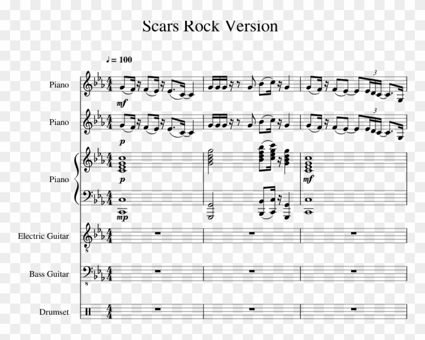 Scars - Protoman Theme Sheet Music Clipart #4118