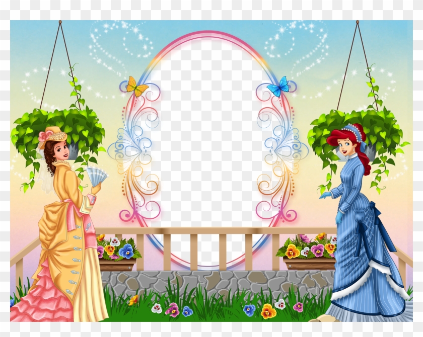 Modern Princess Png Kids Photo Frame - Birth Day Frame Design Png Clipart